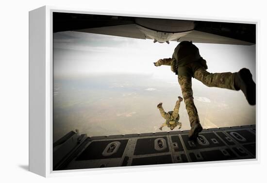 U.S. Army Green Berets Jump Out of a C-130H3 Hercules over Florida-Stocktrek Images-Framed Premier Image Canvas