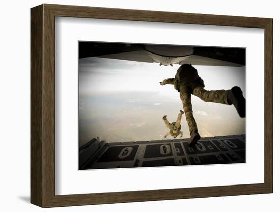 U.S. Army Green Berets Jump Out of a C-130H3 Hercules over Florida-Stocktrek Images-Framed Photographic Print