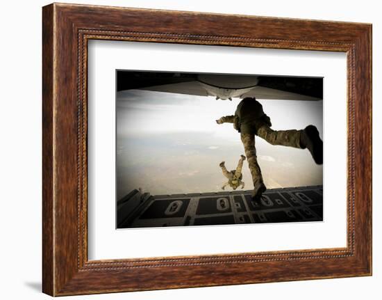 U.S. Army Green Berets Jump Out of a C-130H3 Hercules over Florida-Stocktrek Images-Framed Photographic Print