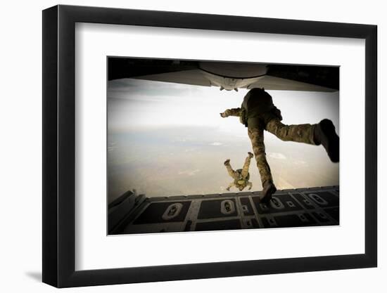 U.S. Army Green Berets Jump Out of a C-130H3 Hercules over Florida-Stocktrek Images-Framed Photographic Print