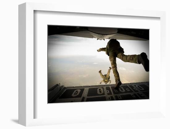 U.S. Army Green Berets Jump Out of a C-130H3 Hercules over Florida-Stocktrek Images-Framed Photographic Print