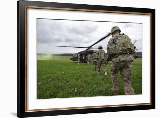 U.S. Army Soldiers Board a Uh-60 Black Hawk Helicopter-null-Framed Photographic Print