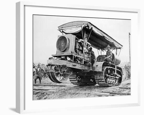 U.S. Army Soldiers Driving Tractor-William Fox-Framed Photographic Print