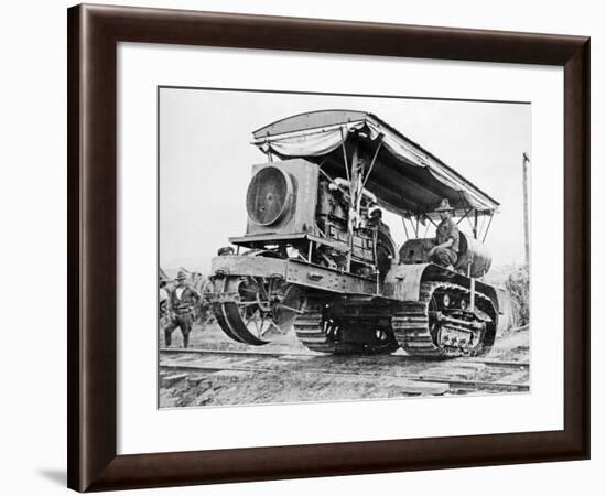 U.S. Army Soldiers Driving Tractor-William Fox-Framed Photographic Print