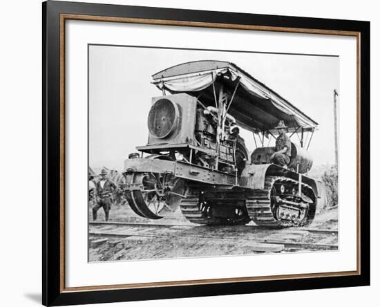 U.S. Army Soldiers Driving Tractor-William Fox-Framed Photographic Print