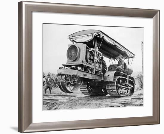 U.S. Army Soldiers Driving Tractor-William Fox-Framed Photographic Print