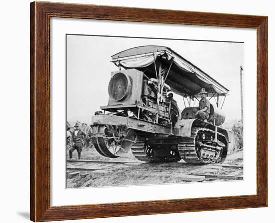 U.S. Army Soldiers Driving Tractor-William Fox-Framed Photographic Print