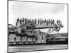 U.S. Army Soldiers Stand On Top of a Large 274mm Railroad Gun-Stocktrek Images-Mounted Photographic Print