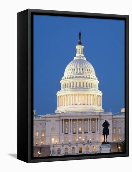 U.S. Capitol And Reflecting Pool at Night, Washington D.C., USA-Merrill Images-Framed Premier Image Canvas