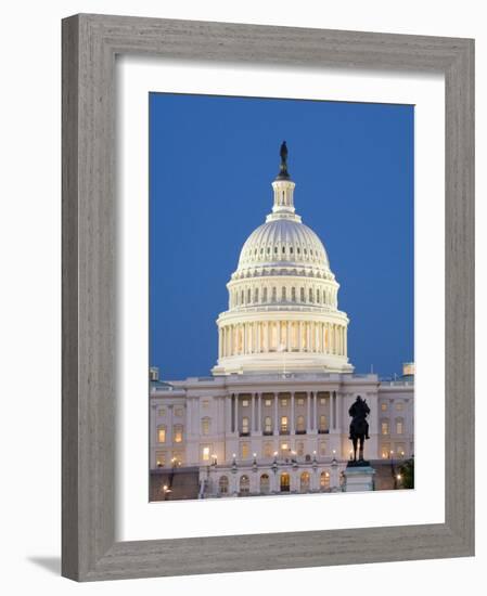 U.S. Capitol And Reflecting Pool at Night, Washington D.C., USA-Merrill Images-Framed Photographic Print