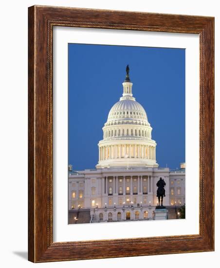 U.S. Capitol And Reflecting Pool at Night, Washington D.C., USA-Merrill Images-Framed Photographic Print