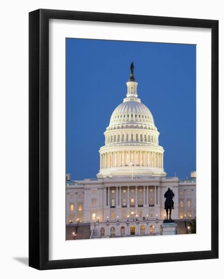 U.S. Capitol And Reflecting Pool at Night, Washington D.C., USA-Merrill Images-Framed Photographic Print