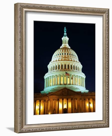 U.S. Capitol at Night-Joseph Sohm-Framed Photographic Print