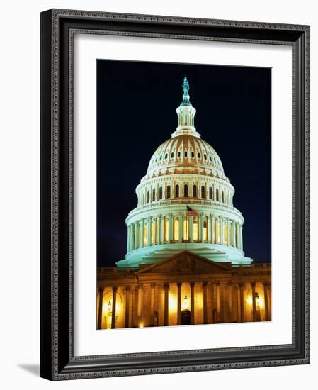 U.S. Capitol at Night-Joseph Sohm-Framed Photographic Print