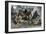 U.S. Cavalry Attacking a Sioux Indian Village, c.1800-null-Framed Giclee Print