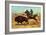 U.S. Cavalry Hunting Buffalo-Charles Shreyvogel-Framed Art Print