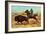 U.S. Cavalry Hunting Buffalo-Charles Shreyvogel-Framed Art Print