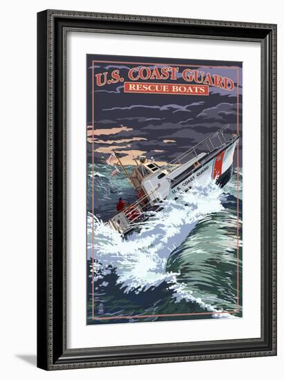 U.S. Coast Guard - 44 Foot Motor Life Boat-Lantern Press-Framed Art Print