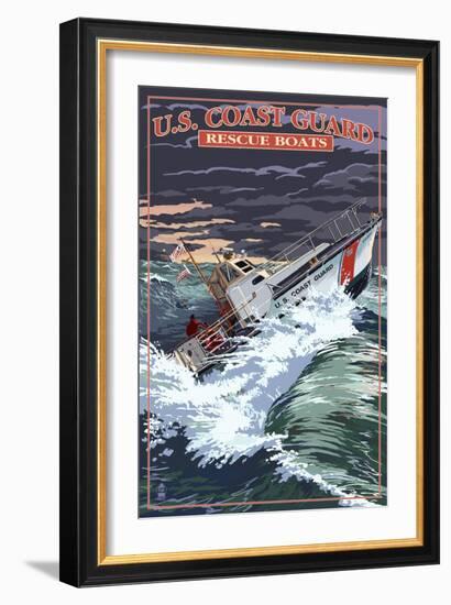 U.S. Coast Guard - 44 Foot Motor Life Boat-Lantern Press-Framed Art Print