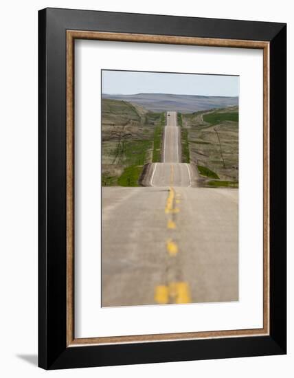 U.S. Highway 85 Through Rolling Prairie in South Dakota-Paul Souders-Framed Photographic Print