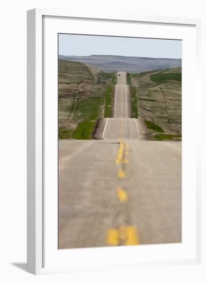 U.S. Highway 85 Through Rolling Prairie in South Dakota-Paul Souders-Framed Photographic Print