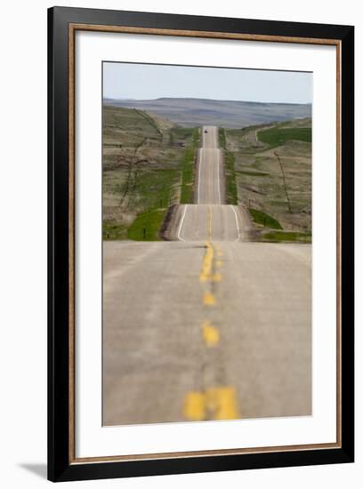 U.S. Highway 85 Through Rolling Prairie in South Dakota-Paul Souders-Framed Photographic Print