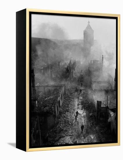 U.S. Infantrymen Move Down a Street in Waldenburg During the 7th Army Advance-null-Framed Stretched Canvas
