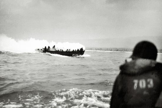 Us Landing Craft Approaching Omaha Beach Normandy France 6th June 1944 Photographic Print By Artcom