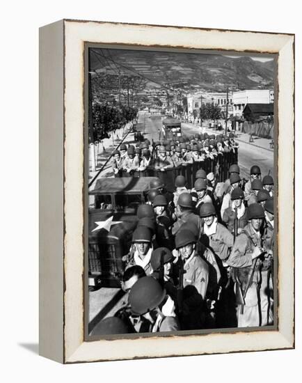 U.S. Marine Troops Arrive at the Supply Port of Busan, South Korea-Stocktrek Images-Framed Premier Image Canvas