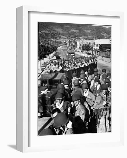 U.S. Marine Troops Arrive at the Supply Port of Busan, South Korea-Stocktrek Images-Framed Photographic Print