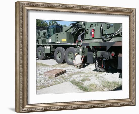 U.S. Marine Works On a Kalmar Rough Terrain Vehicle-Stocktrek Images-Framed Photographic Print