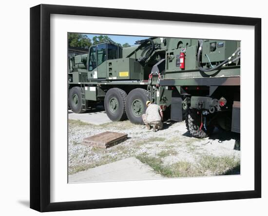 U.S. Marine Works On a Kalmar Rough Terrain Vehicle-Stocktrek Images-Framed Photographic Print