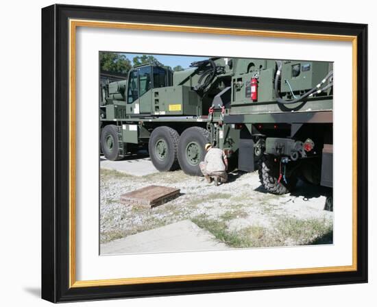 U.S. Marine Works On a Kalmar Rough Terrain Vehicle-Stocktrek Images-Framed Photographic Print