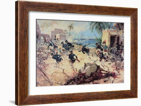 U.S. Marines Capture the Barbary Pirate Fortress at Derna, Tripoli, 27th April 1805-C.h. Waterhouse-Framed Giclee Print