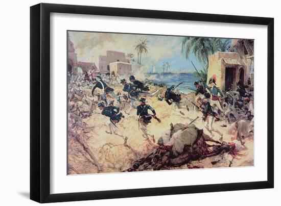 U.S. Marines Capture the Barbary Pirate Fortress at Derna, Tripoli, 27th April 1805-C.h. Waterhouse-Framed Giclee Print