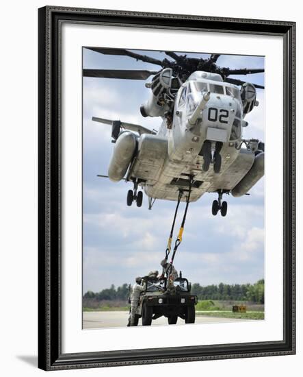U.S. Marines Conduct a Sling Load Operation with a CH-53E Super Stallion-Stocktrek Images-Framed Photographic Print
