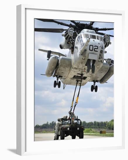 U.S. Marines Conduct a Sling Load Operation with a CH-53E Super Stallion-Stocktrek Images-Framed Photographic Print