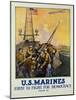 U.S. Marines - First to Fight for Democracy Recruiting Poster-L.a. Shafer-Mounted Giclee Print