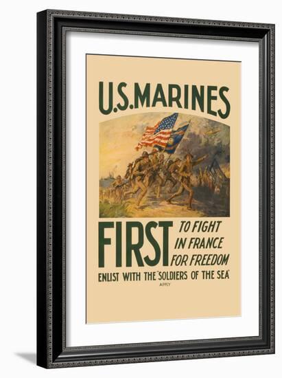 U.S. Marines, First to Fight in France for Freedom-null-Framed Art Print