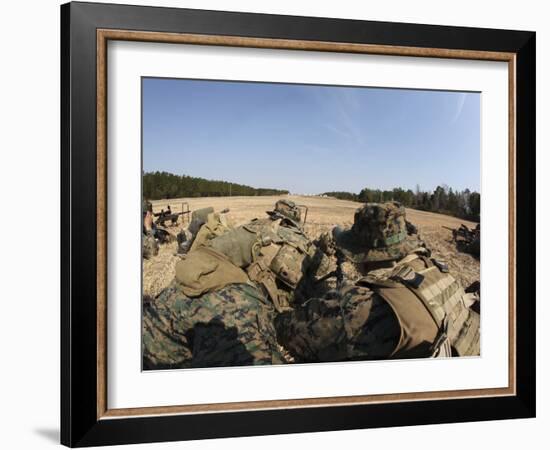 U.S. Marines Participate in a known Distance Sniper Training Course-Stocktrek Images-Framed Photographic Print