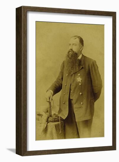 U. S. Marshall With Badge Of Newton, Kansas, ca. 1890s-F.D. Tripp-Framed Art Print