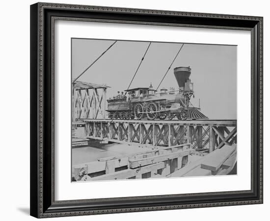 U.S. Military Railroad Engine During the American Civil War-Stocktrek Images-Framed Photographic Print