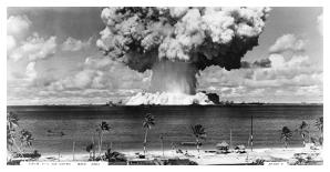 Bikini Atoll - Operation Crossroads Baker Detonation - July 25, 1946: DBCR-T1-318-Exp #2 AF434-6-U^S^ Navy-Framed Art Print