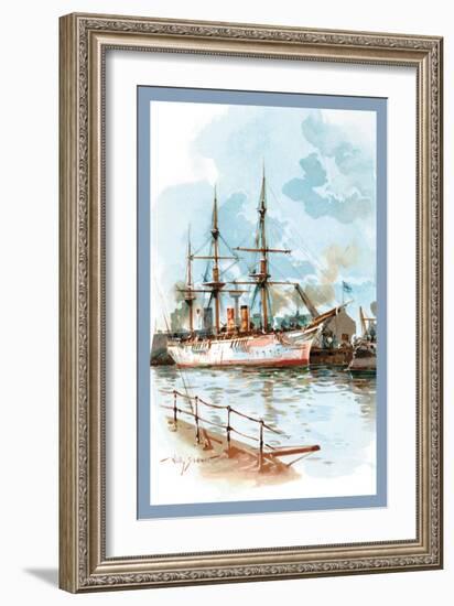 U.S. Navy: Docked-Willy Stower-Framed Art Print