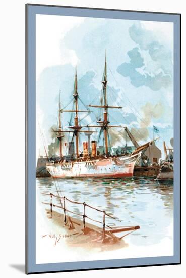 U.S. Navy: Docked-Willy Stower-Mounted Art Print