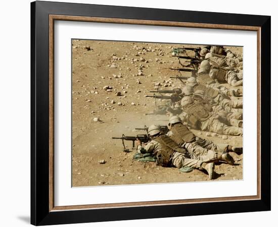 U.S. Navy Seabees Fire M-4 and M-16A2 Rifles-Stocktrek Images-Framed Photographic Print