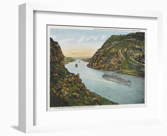 U.S. Navy Submarine Chasers Passing Through the Culebra Cut-null-Framed Art Print