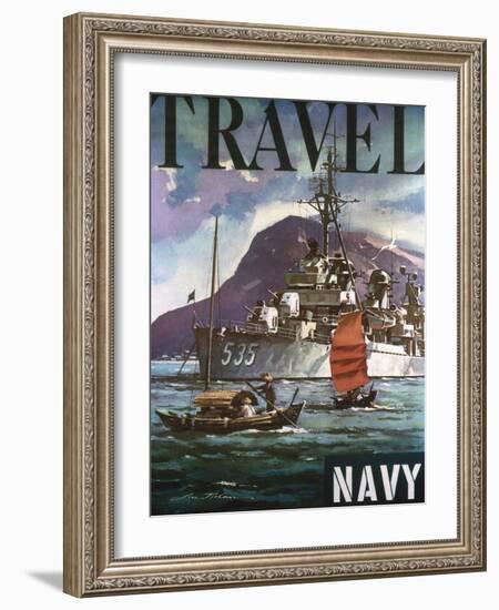 U.S. Navy Travel Poster-null-Framed Giclee Print