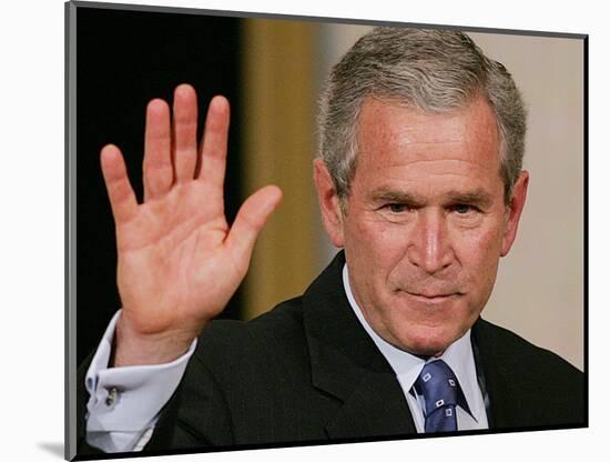 U.S. President George W. Bush Waves at the Audience-null-Mounted Photographic Print
