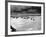 U.S. Reinforcements Wade Through the Surf as They Land at Normandy-null-Framed Photographic Print